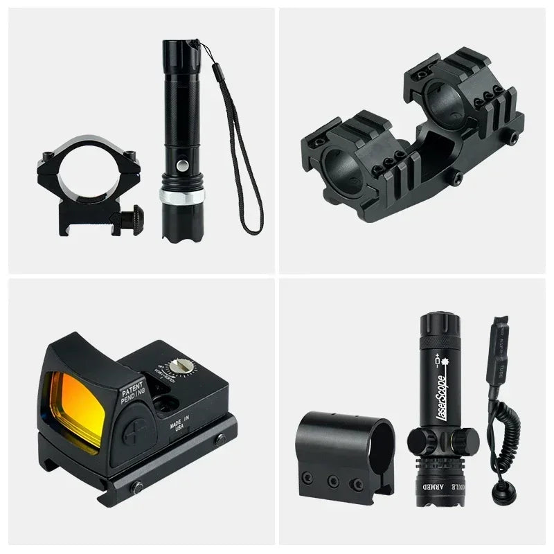 Tactical 6-24x50 AOEG Optical Sight Long Range Rifle Scope with Red Green Dot Laser Combo Riflescope Hunting Airsoft Scopes