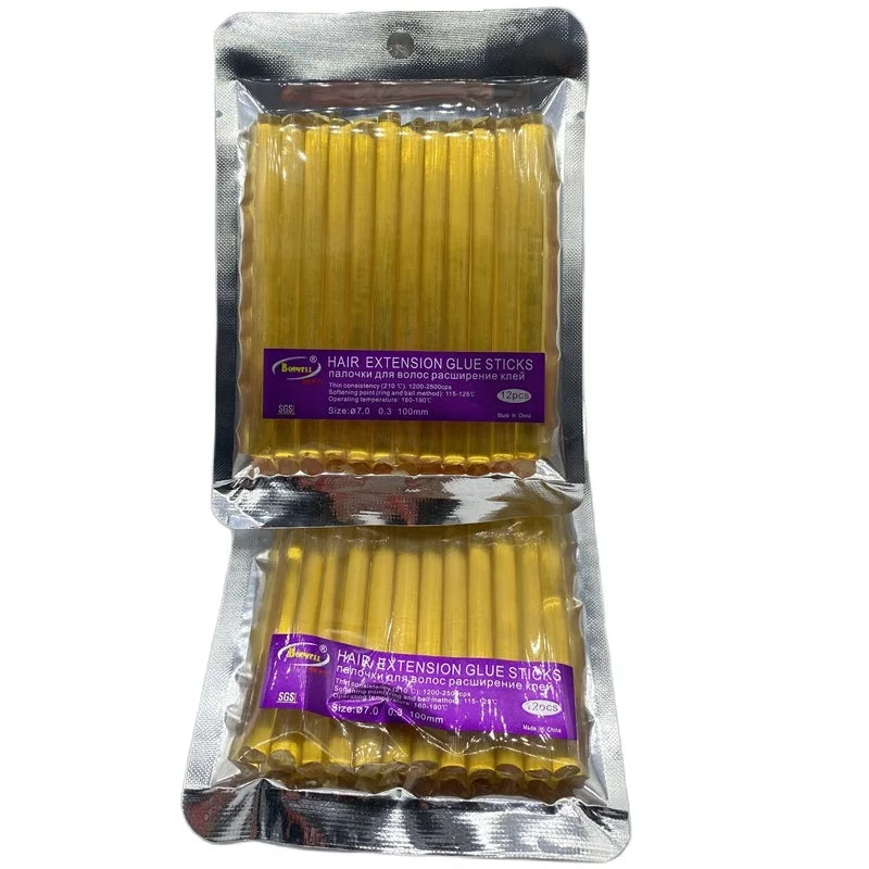 24 PCS/Lot Yellow Hair Extension Glue Sticks Hot Melt Glue Stick for hair extension