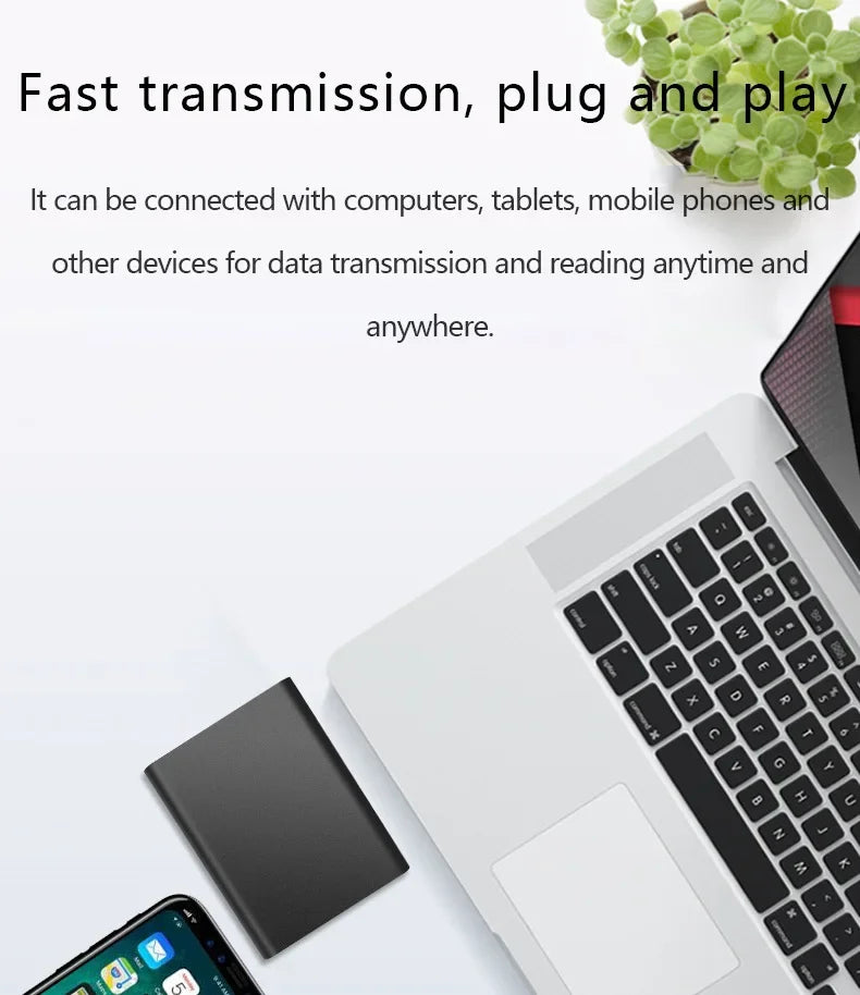 Portable SSD 1TB External Hard Drive High-speed Mobile Solid State Drive External Storage Decives Hard Disks for PC/ Mac