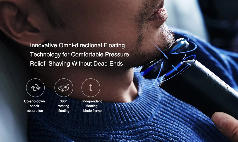 XIAOMI MIJIA Electric Shaver S700 Portable Flex Razor 3 Head Shaving IPX7 Waterproof Washable Beard Trimmer Trimer Cutter 30 Day