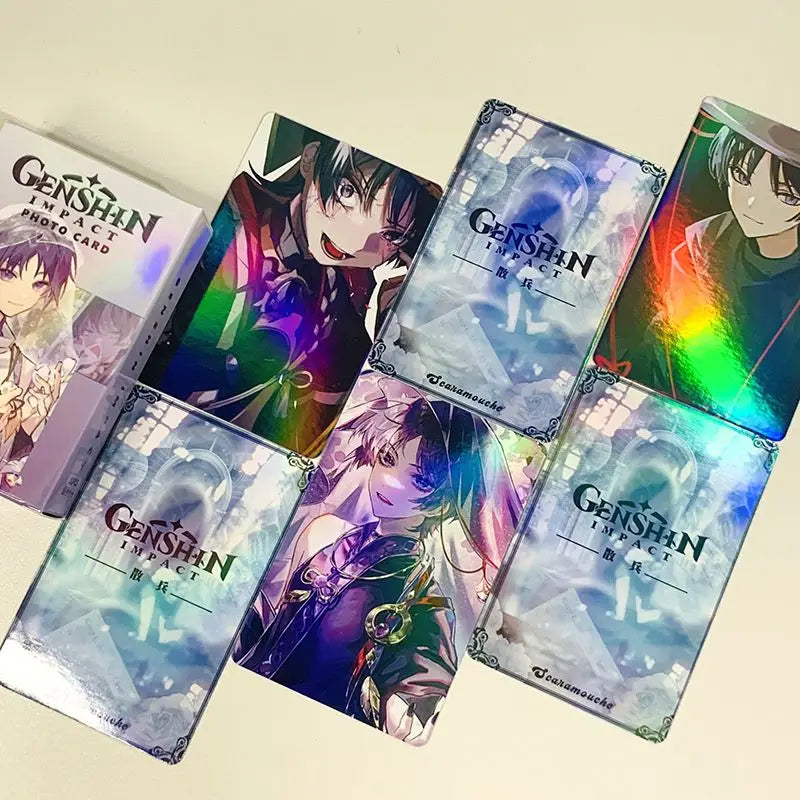 Hot Game Impact 50PCS/Set Decor Laser Lomo Card Photocard HD Double-sided Small Album Photo Card For Fans Collection Postcard