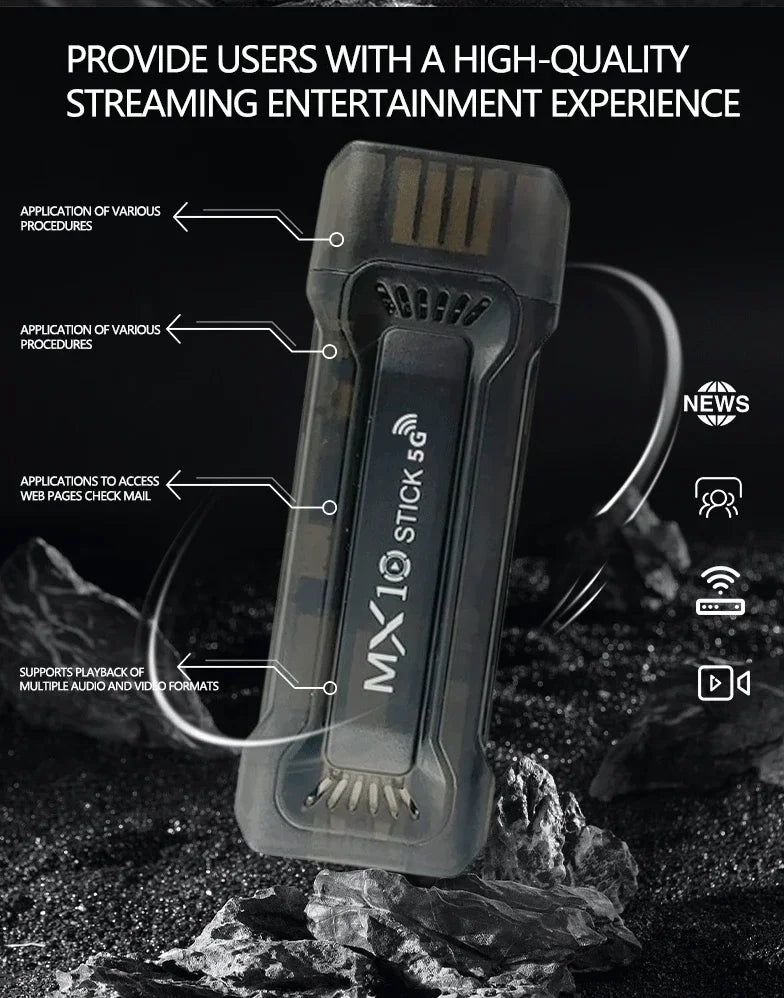 Wholesale MX10 TV Stick RK3228A HDR IPTV 4K Smart TV Dongle Dual Wifi 1GB 8GB 4 Core 64bit Android TV Box With Remote Control