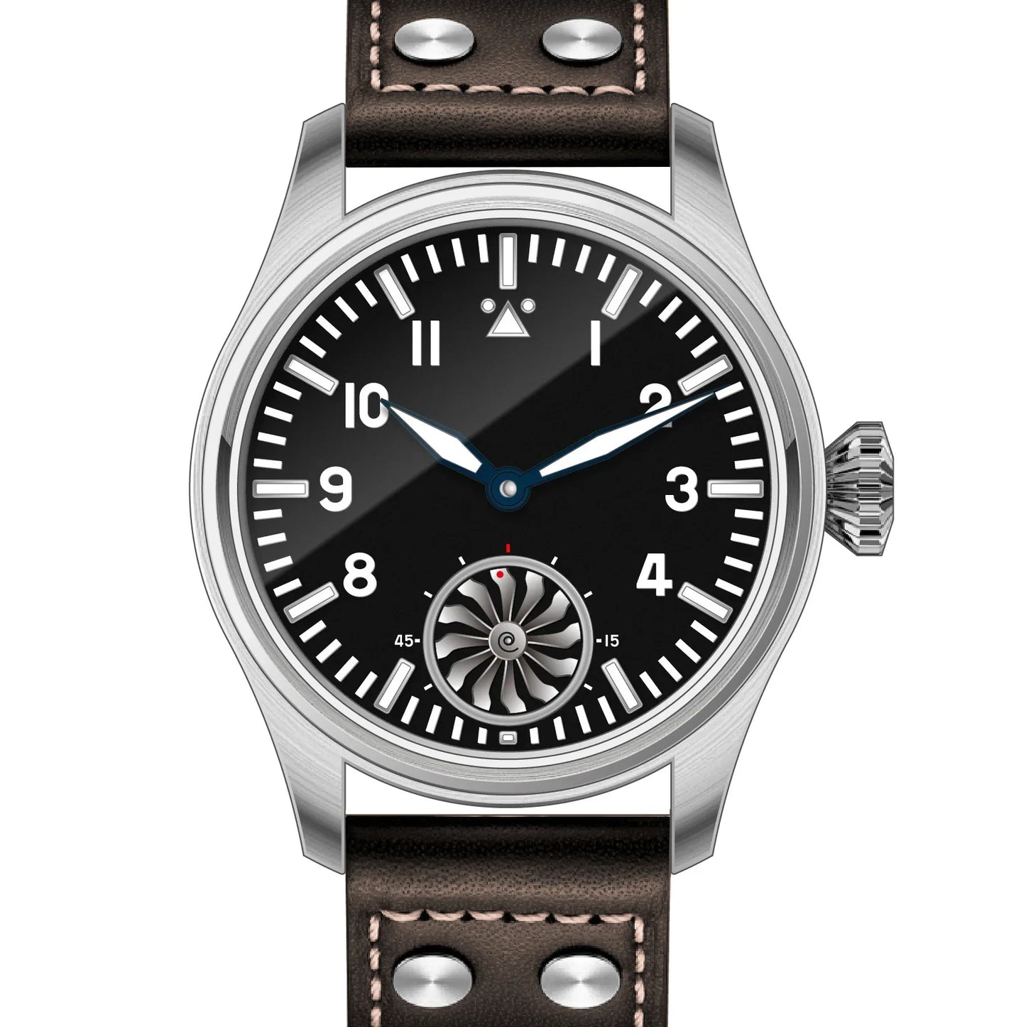 Hruodland F016 Pilot Watch Seagull Movement Mechanical BGW-9 Luminous Sapphire Crystal F016 Turbine 43mm Men Retro Pilot Watch