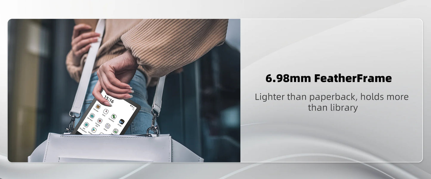 Bigme E-book Reader B6, 6-inch e-ink electronic book, 36-level front light, Android 14 OS built-in Google Play, 4+64GB ereader