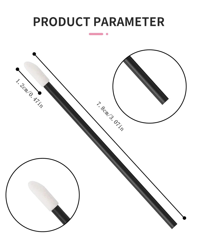 50Pcs Disposable Lip Brush Eyelash Makeups Microbrush Lash Extension Mascara Applicator Lipstick Wands Set Cosmetic Makeup Tools