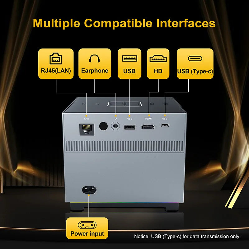 Xnano Mini Portable Projector 4K Full HD 1080P Native X3 FHD Beam 8K Video Android Projector Movie Home Theater Sound System