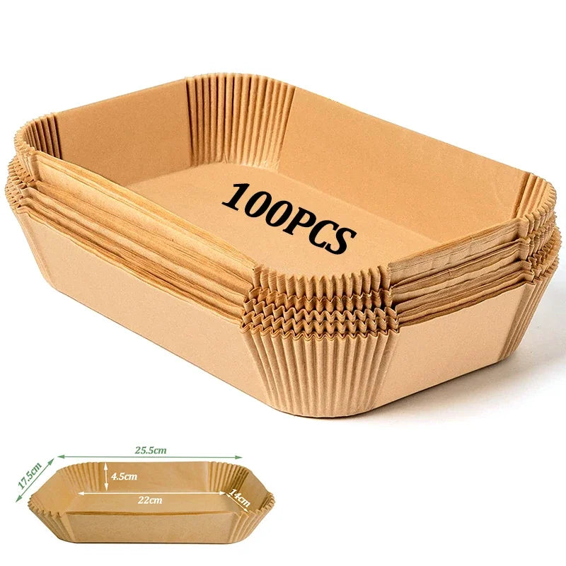 Disposable Air Fryer Paper Non-Stick Kitchen Baking Airfryer Mat Oilproof Micro-wave Barbecue Pad Baking Paper Liner Accessories