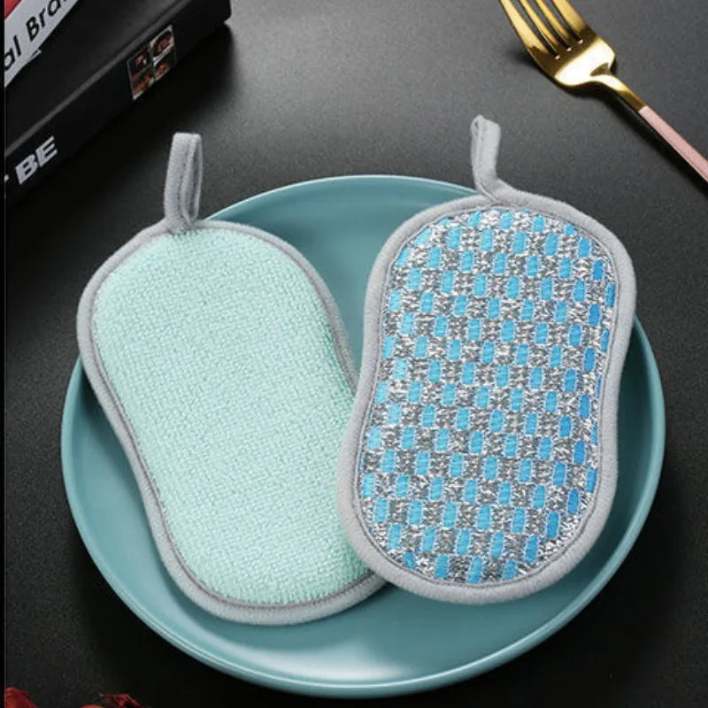 10/5/3/1PC Scrub Sponges Dishes Double-sided Magic Wipe Microfiber Non Stick Pot Cleaning Sponges Kitchen Tools Wash Pot Gadgets