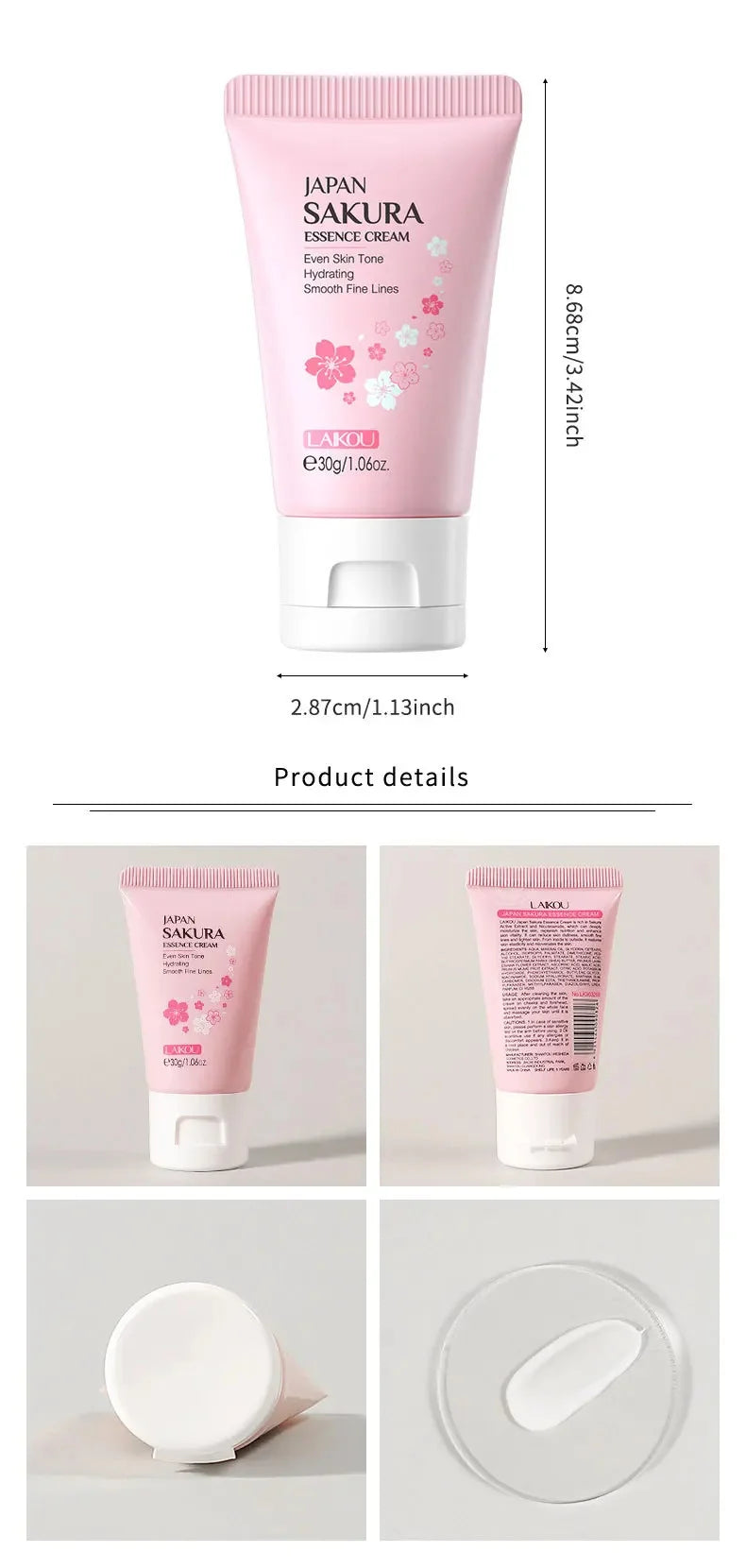 Sakura Whitening Essence Face Cream Anti-Aging Moisturizer Wrinkle Remover Remove Dark Spots Shrink Pore Brighten Glow Skin Care