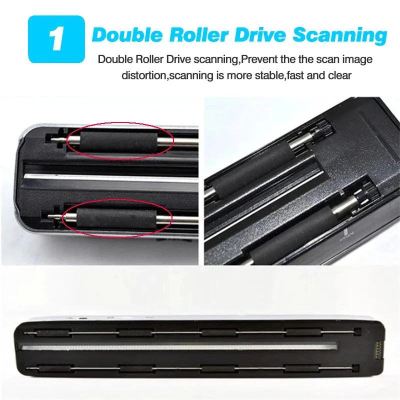 Portable iScan Wifi Scanner Handheld Zero Margin Scanner 1050DPI HD Scanner JPG/PDF for Business Reciepts Scan Document Images