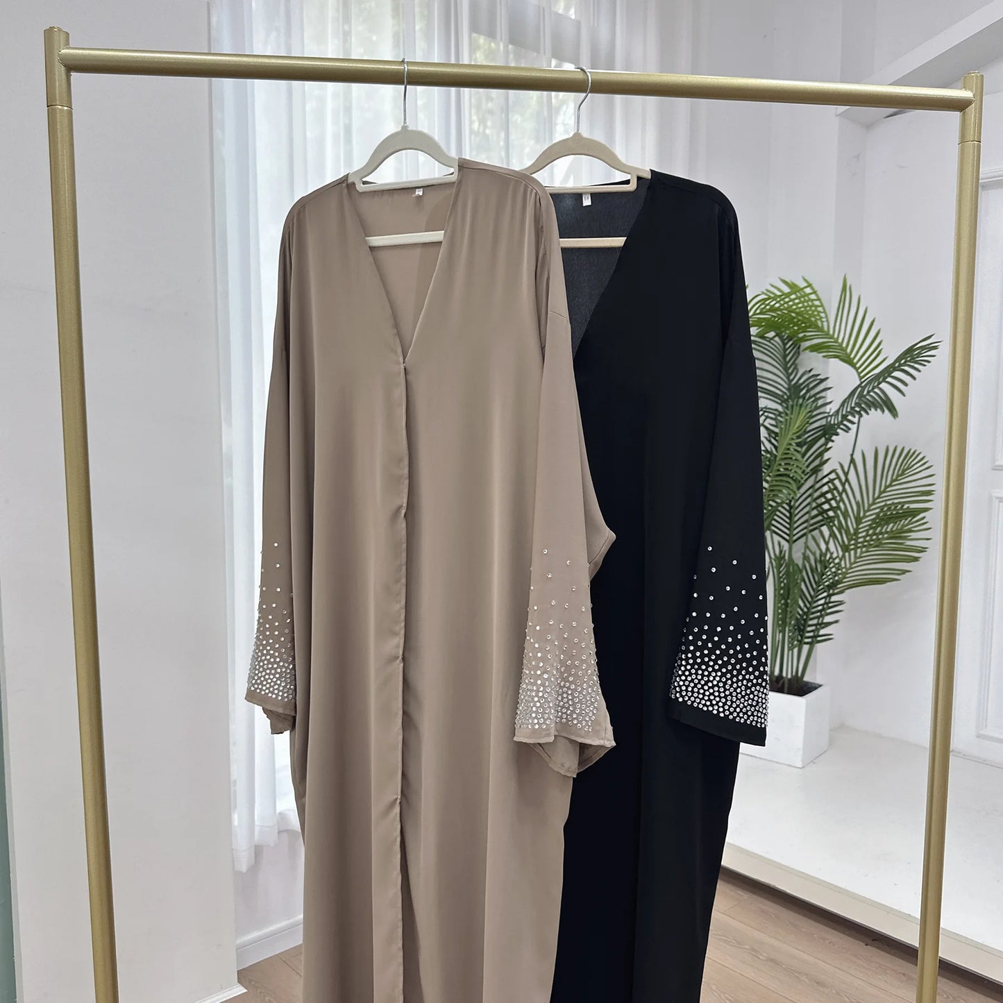 Eid Muslim Diamond Abaya for Women Button Cardigan Up Jalabiya Ramadan Dress 2024 Ramadan Caftan Party Long Robe Vestido Largos
