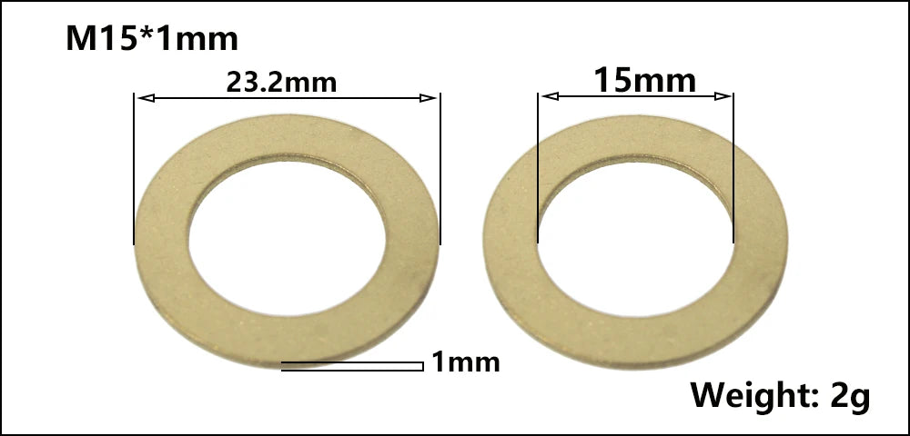 HEPPE MTB Road Bike Thru Axle Washer M12 M15 Axle Spacer Bike Hub Tube Shaft Skewer Spacer 0.5/1/2/3/4/7.5mm Thickness