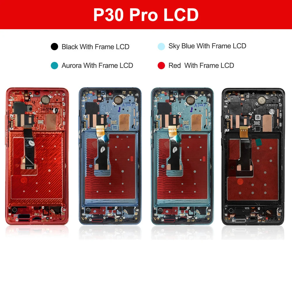 P30 Pro Display with Fingerprints, New AMOLED for Huawei P30 Pro VOG-L29 VOG-L09 Lcd Display Touch Screen Digitizer Replacement