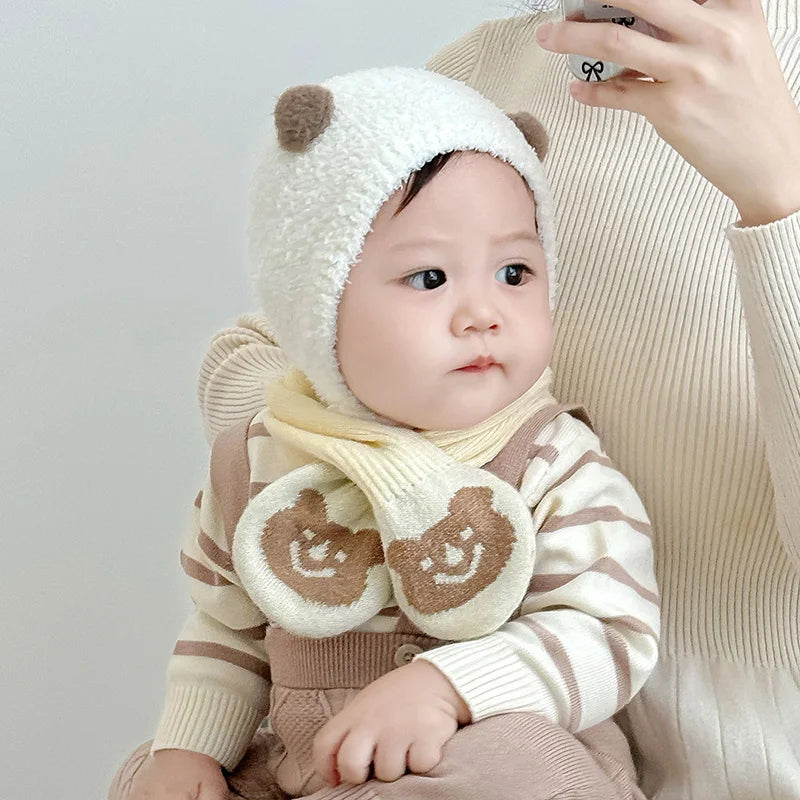 Simple Fashion Baby Scarf Candy Color Woolen Knitted Scarves For Girls Boys Winter Warm Kids Cross Neckerchief