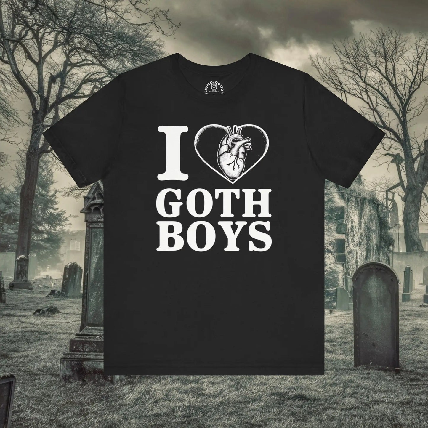 I Love Goth Boys T Shirt Emo Alternative Dark Academia Aesthetic Top Gothic Fashion Punk Clothing For Him