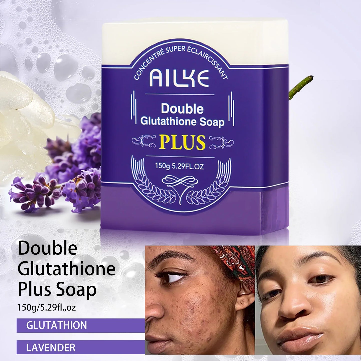 AILKE Glutathione Lighten Body Lotion, Moisturizing, Hydration, Even Skin tone, Improve Dark & Black Skin, Support Private logo