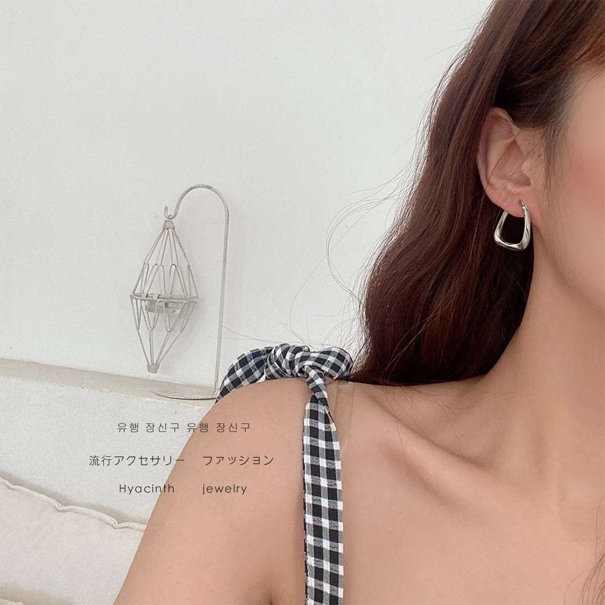 925 Sterling Silver Earrings Ear Hoop For Women Square Stud Jewelry Engagement Anniversary Gift