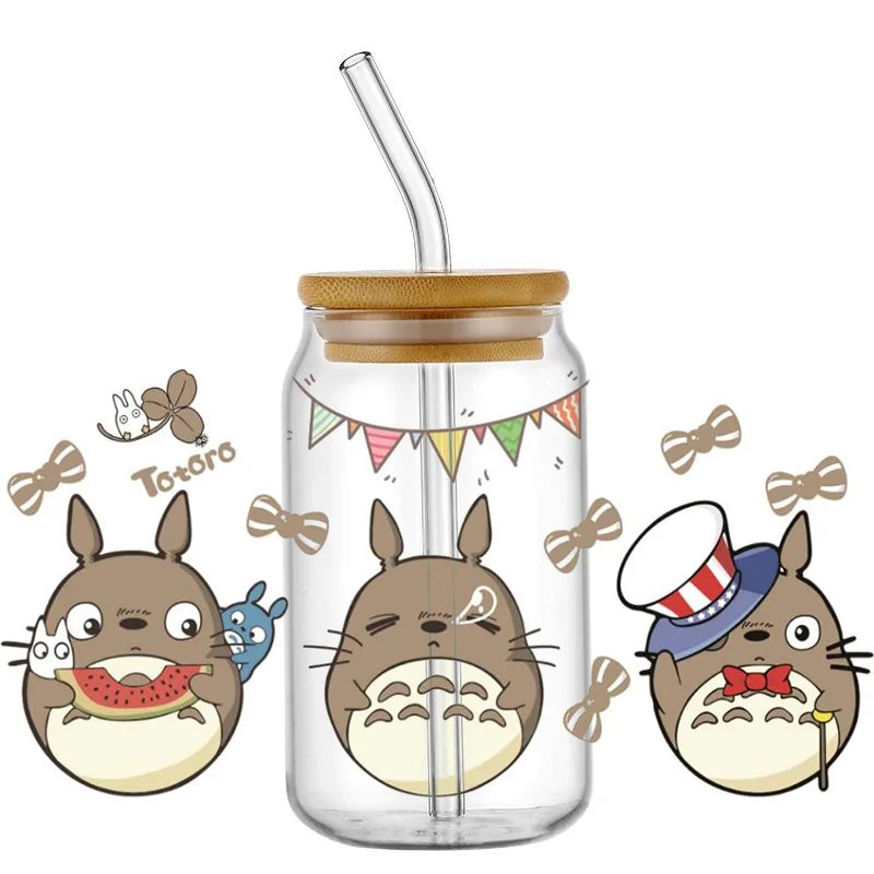 Miniso Japanese Animation UV DTF Cup Wrap Cartoon Cute Transfer Stickers Decal for 16oz Libbey DIY Waterproof Sticker