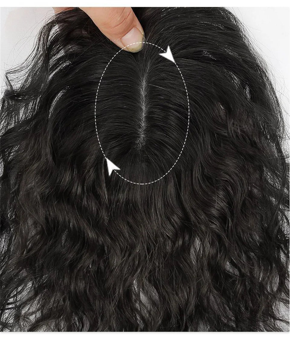 3D Bangs Invisible Seamless Head Hair Water Ripple Hair Air Bangs Head Overhead Natural Invisible Replacement Cover White Hair