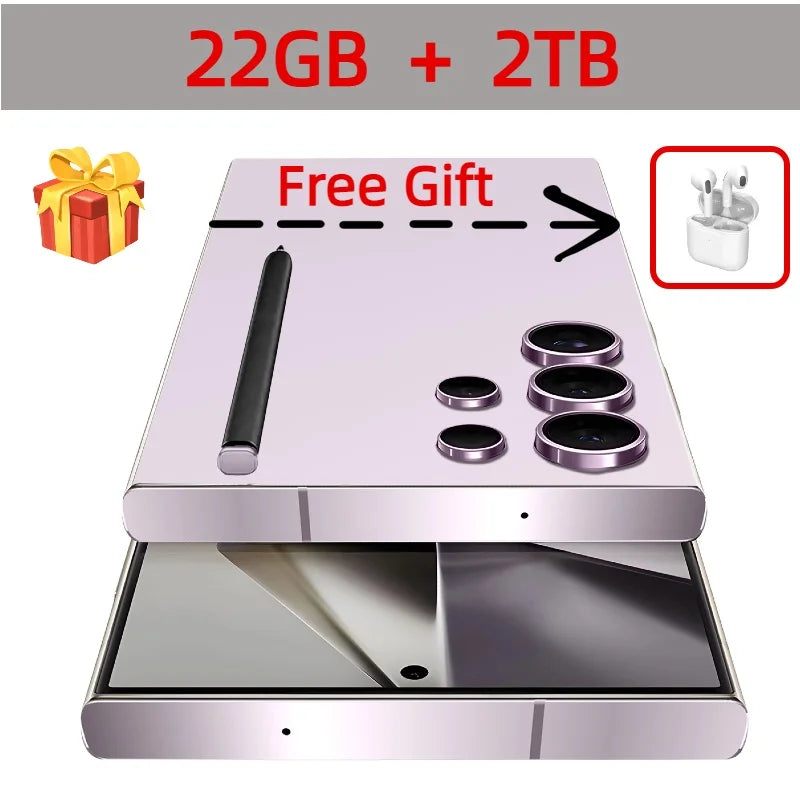 2025New S24 Ultra 7.3HD Cellphones Global Version 4G 5G Original Smartphone Dual SIM Android 14 Cell Phone 8000mAh Mobile Phones