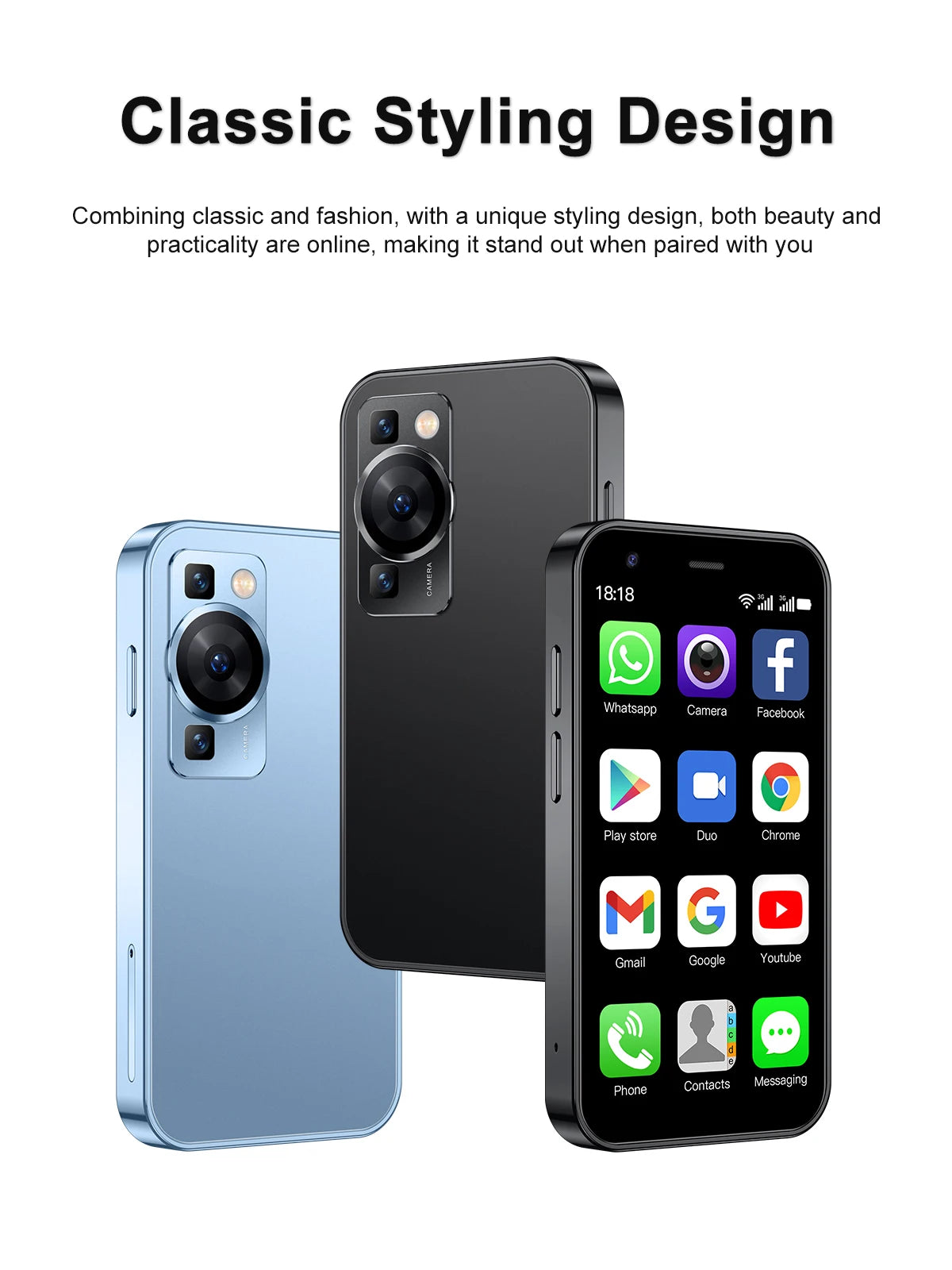 SERVO P60 PRO Mini Android Smartphone 3.0" Display Google Play 2GB+16GB WIFI Hotspot GPS Small Pocket Mobile Phones Low Price