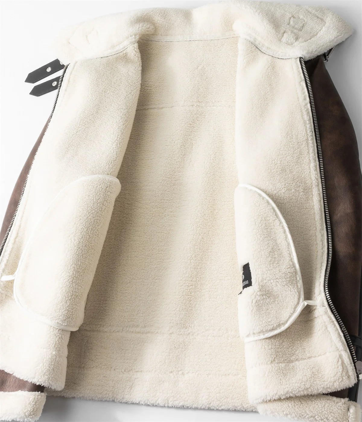 New Warm Cashmere Coat Brand Leather Jackets Thickened Warm Sheepskin Leather Coat  Men's Luxury Fur Lamb Wool Leather Coat