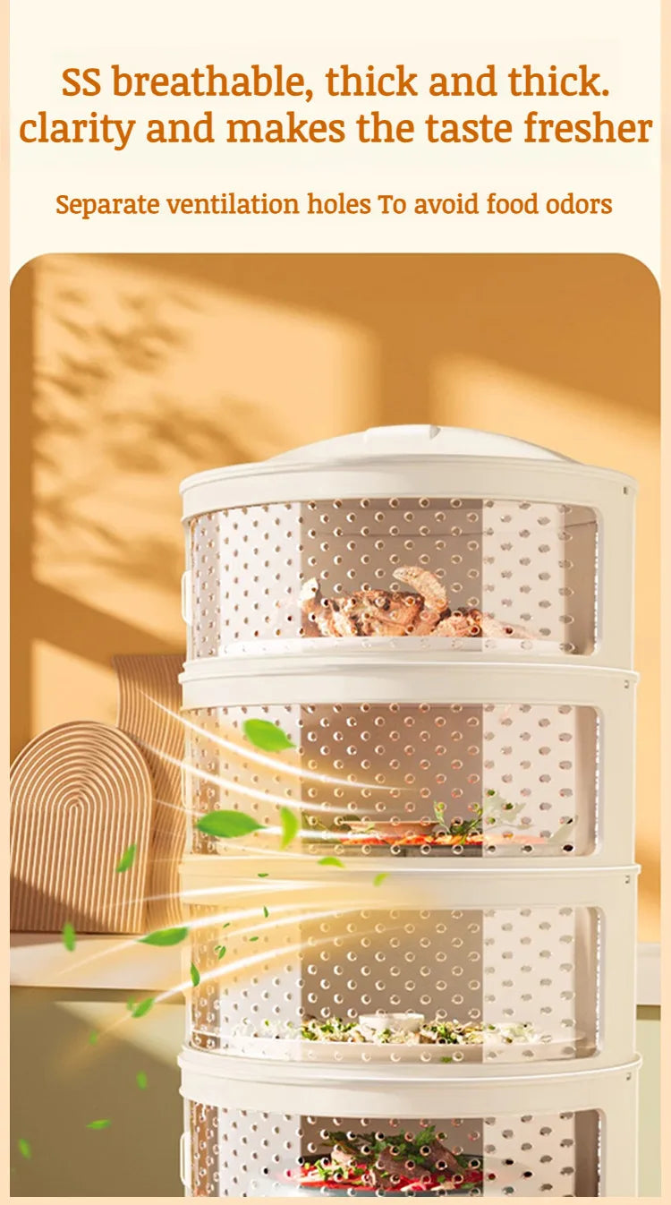 Household thermal dish cover Multilayer storage box leftovers dustproof table folding dish cover