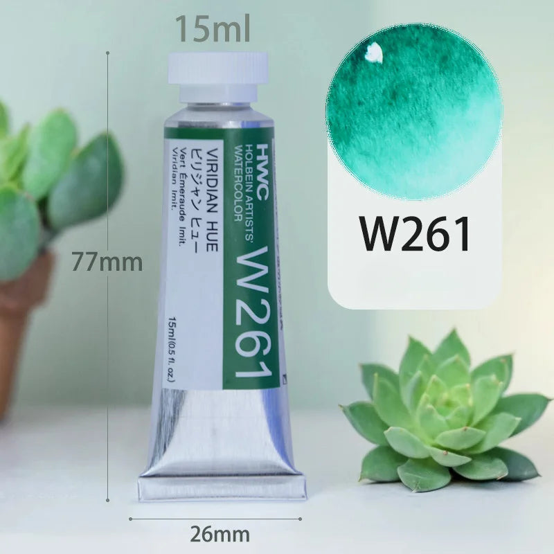 15ml Holbein Liquid Tube Packaging Watercolor Pigment Art Students Outdoor Sketch Speciality Painting Colored Fill Materials