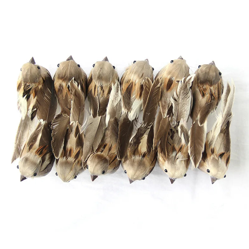 Cute Wooden Bird Figurine Ornaments Painted Hand Carved Wood Birds Statue Carving Animals Miniature Crafts Table Decorate Gifts