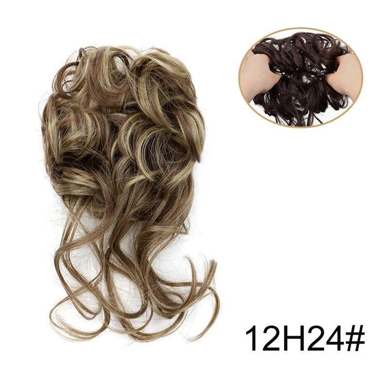 Synthetic Messy Donut Hair Buns Tousled Updo Chignon Elastic Hair Extension Hair Accessories for Women