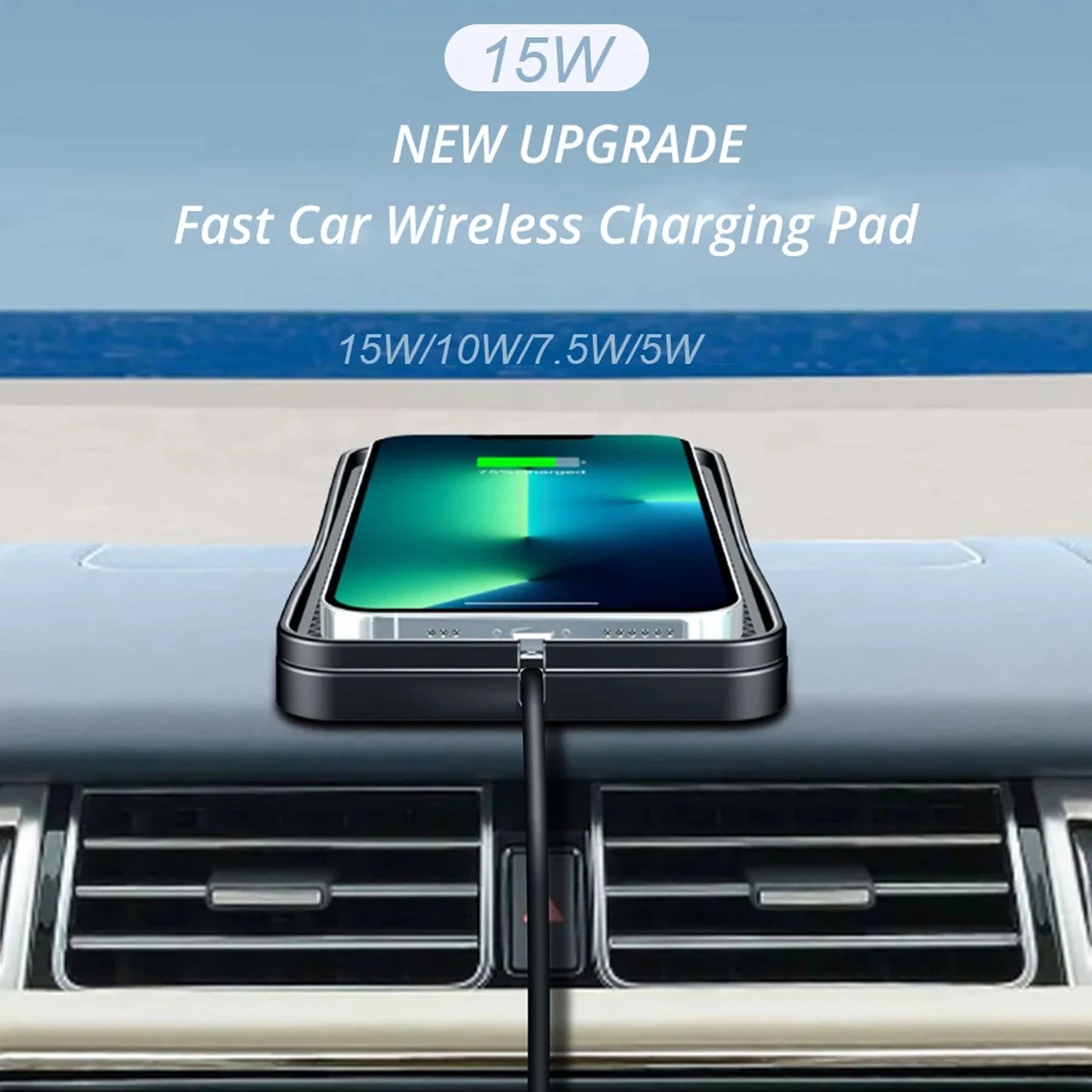 15W Wireless Charger Car Fast Charging Pad for iPhone 14 13 12 11 Pro Xs Max X XR 8 Plus Ulefone Doogee Samsung Note 9 Note S23