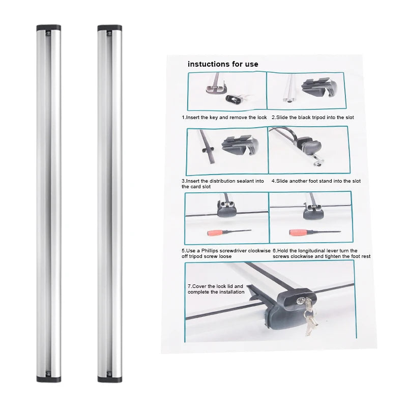 2PCS Universal Car Roof Rack Waterproof  Top Bag Storage Luggage Support For SUV Roof Rack Luggage Auto 120Cm 130Cm