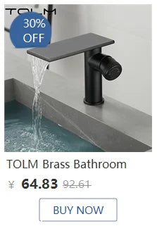 TOLM Chrome White Basin Faucet Deck Mounted Waterfall Bathroom Vessel Sink Mixer Tap Single Handle Hot Cold Water Tap