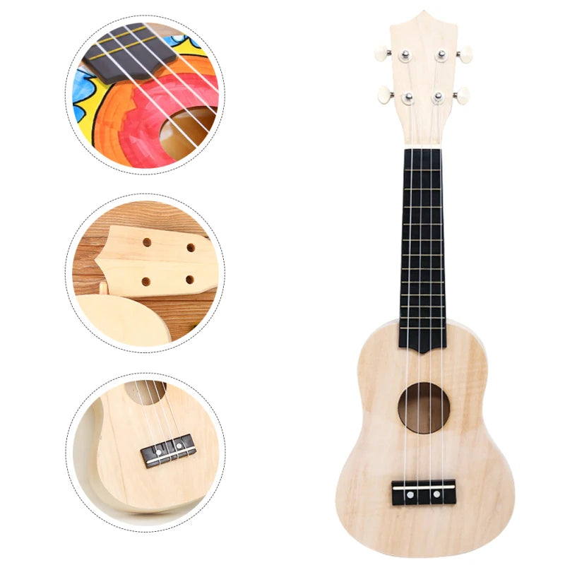 Wooden Ukulele Stringed Instrument for Beginner Musician Supplies 53.00X17.00X4.00cm Soprano Ukulele Beginner Kit Gig Bag