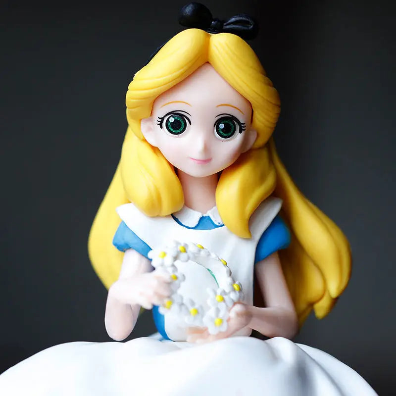 10cm Disney Alice in Wonderland Figure Toys Cartoon Anime Alice PVC Model Doll Cake Desktop Decoration Children's Birthday Gifts