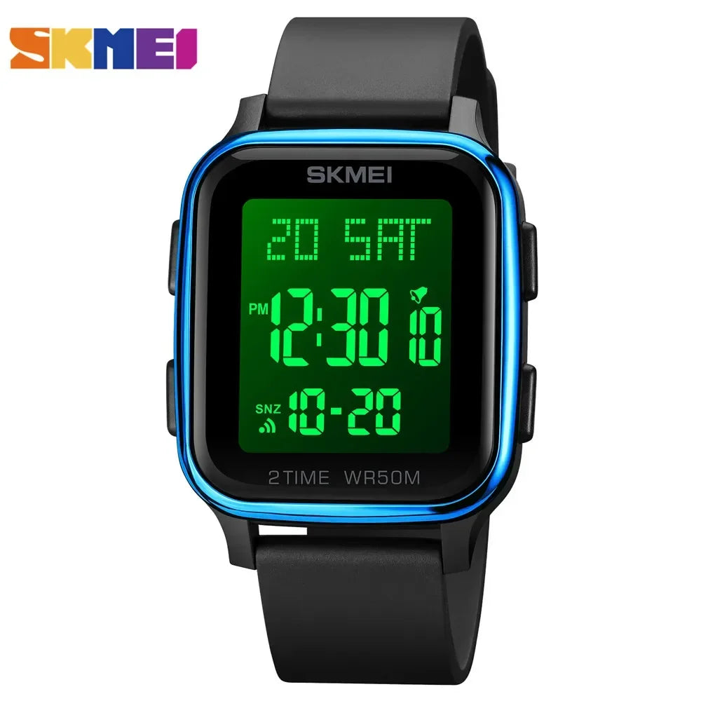 SKMEI 1858 Sports Watch for Men Waterproof Countdown Electronic LED Display Digital Wristwatches Mens Clock Reloj Hombre 1859