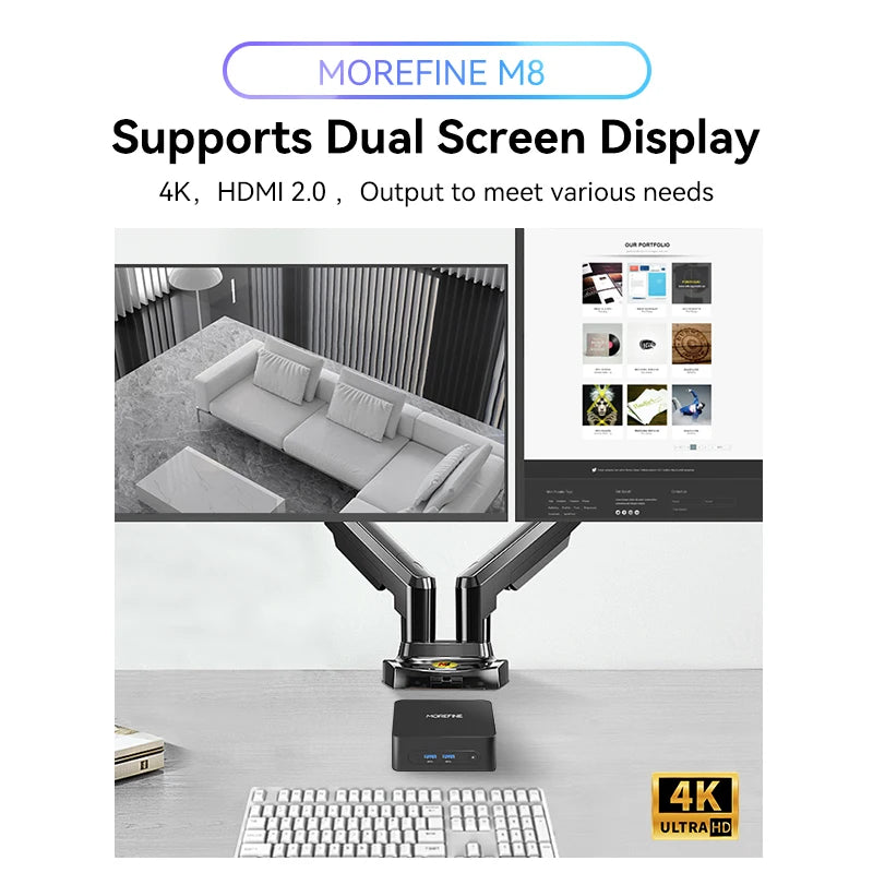 MOREFINE M8 Mini PC Intel 5205U up to 1.9GHz Windows 11 pro 16G RAM 512G SSD 4K@60 WiFi 5/BT 5.1 Laptop Desktop Computer Office