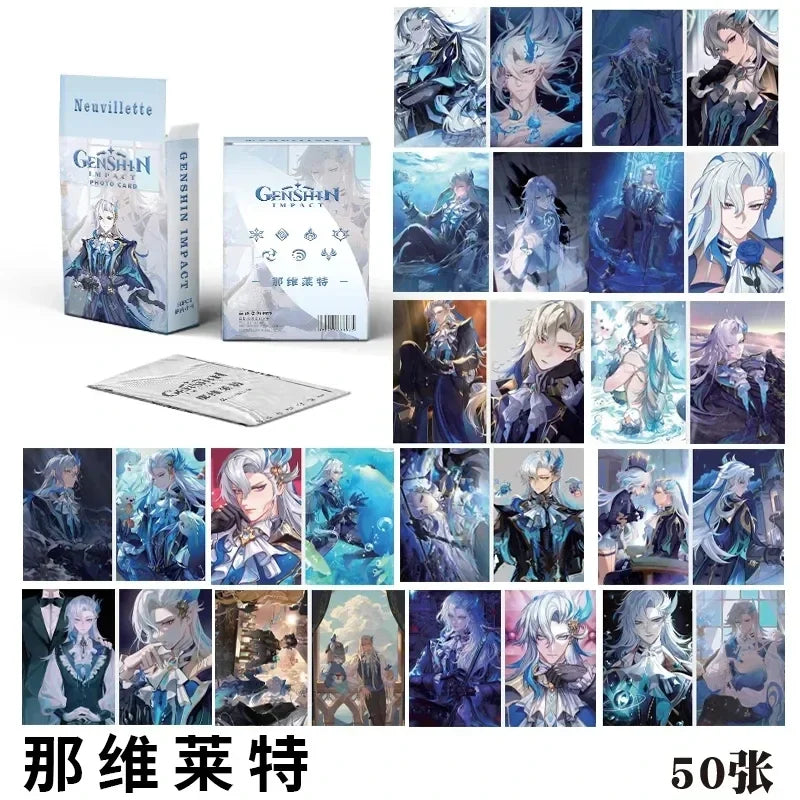 Hot Game Impact 50PCS/Set Decor Laser Lomo Card Photocard HD Double-sided Small Album Photo Card For Fans Collection Postcard