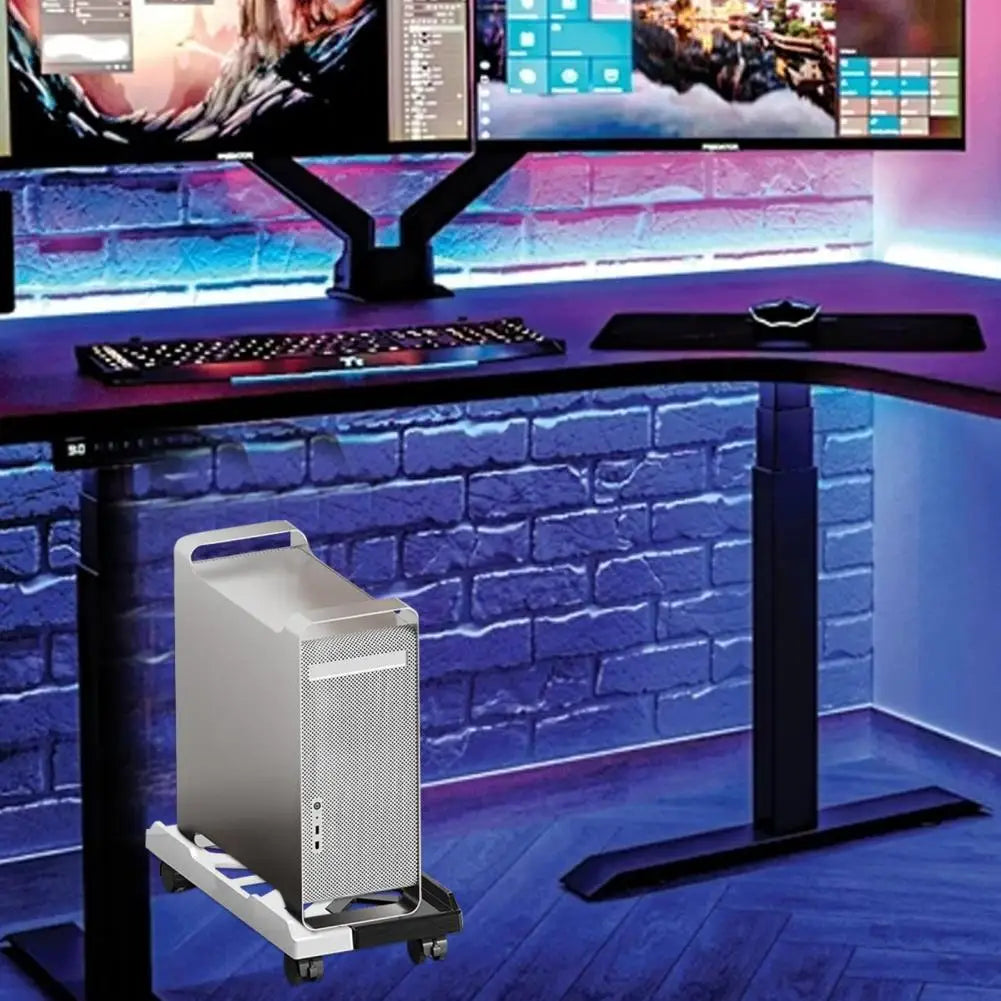 Adjustable Mobile CPU Stand Heavy-Duty PC Tower Stand With 4 Caster Wheels Ventilated Under Desk CPU Holder PC Floor Cart