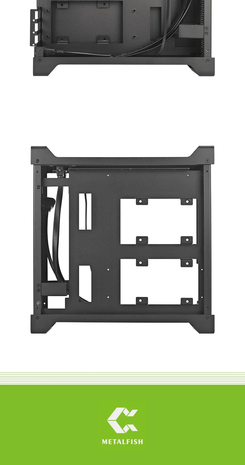 METALFISH G5 Computer Case PC Gamer Micro ATX HTPC Case Desktop Gaming All-aluminum Slim Chassis Supports Knife Card FLEX Power