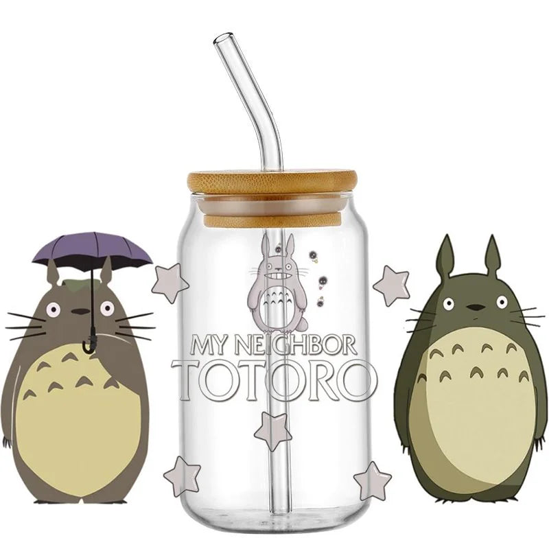 Miniso Japanese Animation UV DTF Cup Wrap Cartoon Cute Transfer Stickers Decal for 16oz Libbey DIY Waterproof Sticker