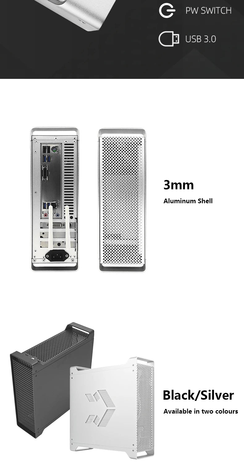 METALFISH G5 Computer Case PC Gamer Micro ATX HTPC Case Desktop Gaming All-aluminum Slim Chassis Supports Knife Card FLEX Power