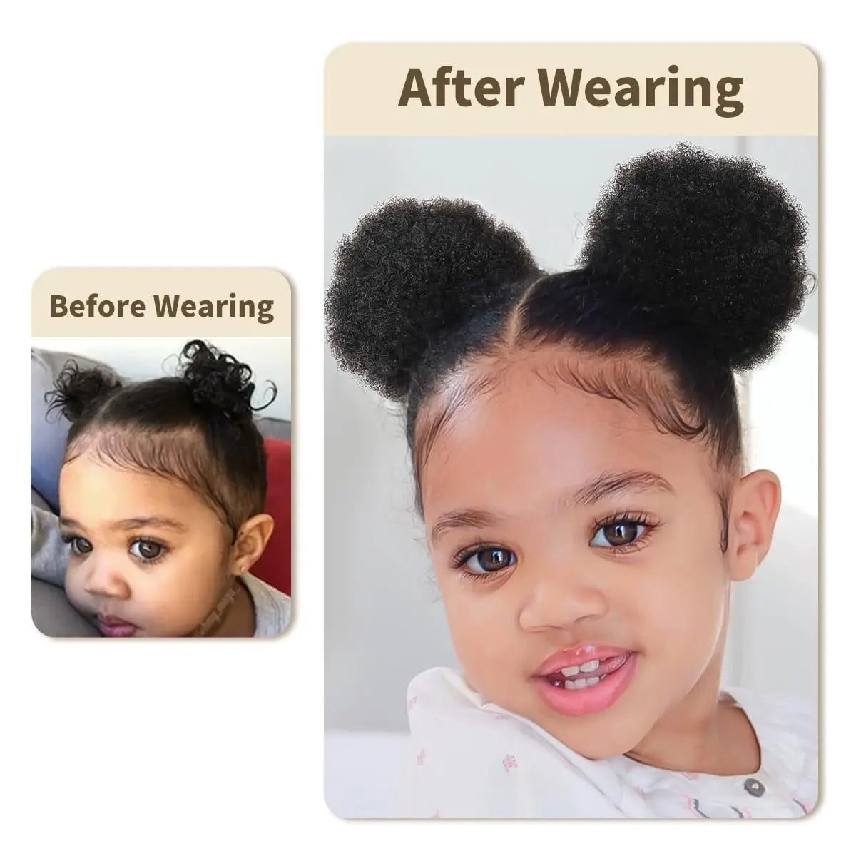 Synthetic 1PCS Kids Ponytail Afro Puff Ponytail for Girls Kids Kinky Curly Hair Updo Donut Chignon Children Small Size Hair Buns