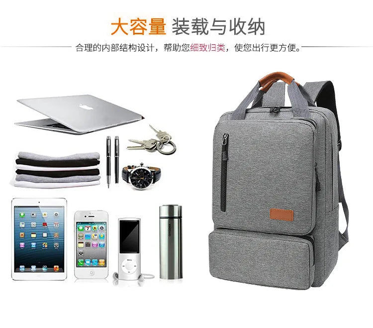 Fashionable Unisex Three-Piece Shoulder Bag Crossbody Chest Bag Lightweight Waterproof Computer Backpack Pure Colour Oxford Mate