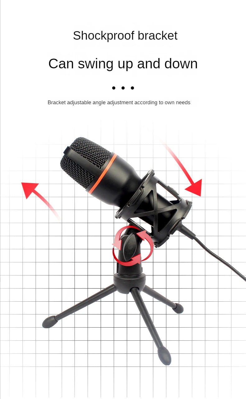 ME4 RGB Condenser Microphone USB Wired Desktop Tripod MIC For Recording Live Gaming Video Noise Reduction Conference Microphone