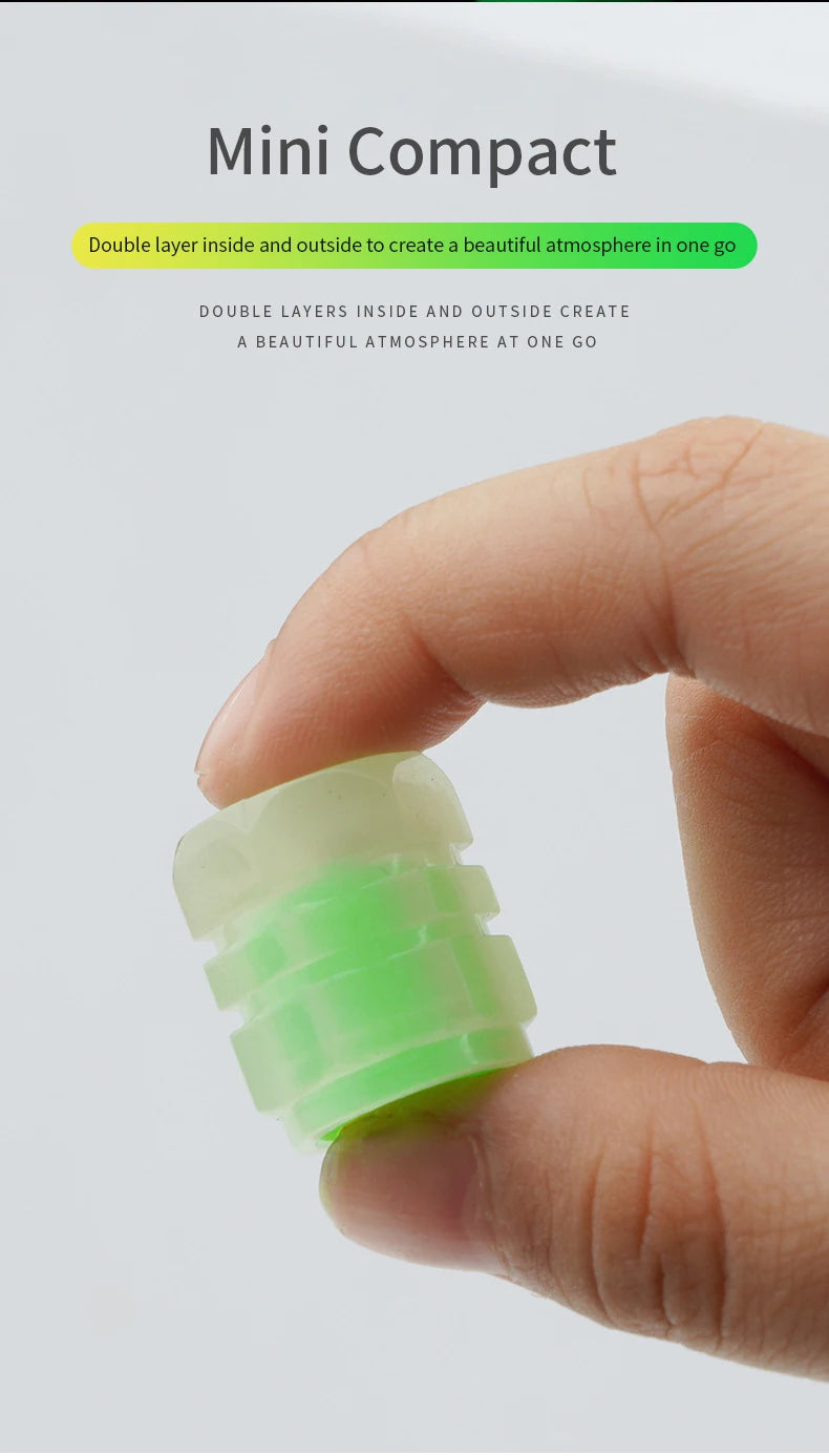 4pcs Luminous Valve Caps Fluorescent Night Glowing Car Motorcycle Bicycle Bike Wheel Tyre Hub Luminous Valve Stem Caps Decors