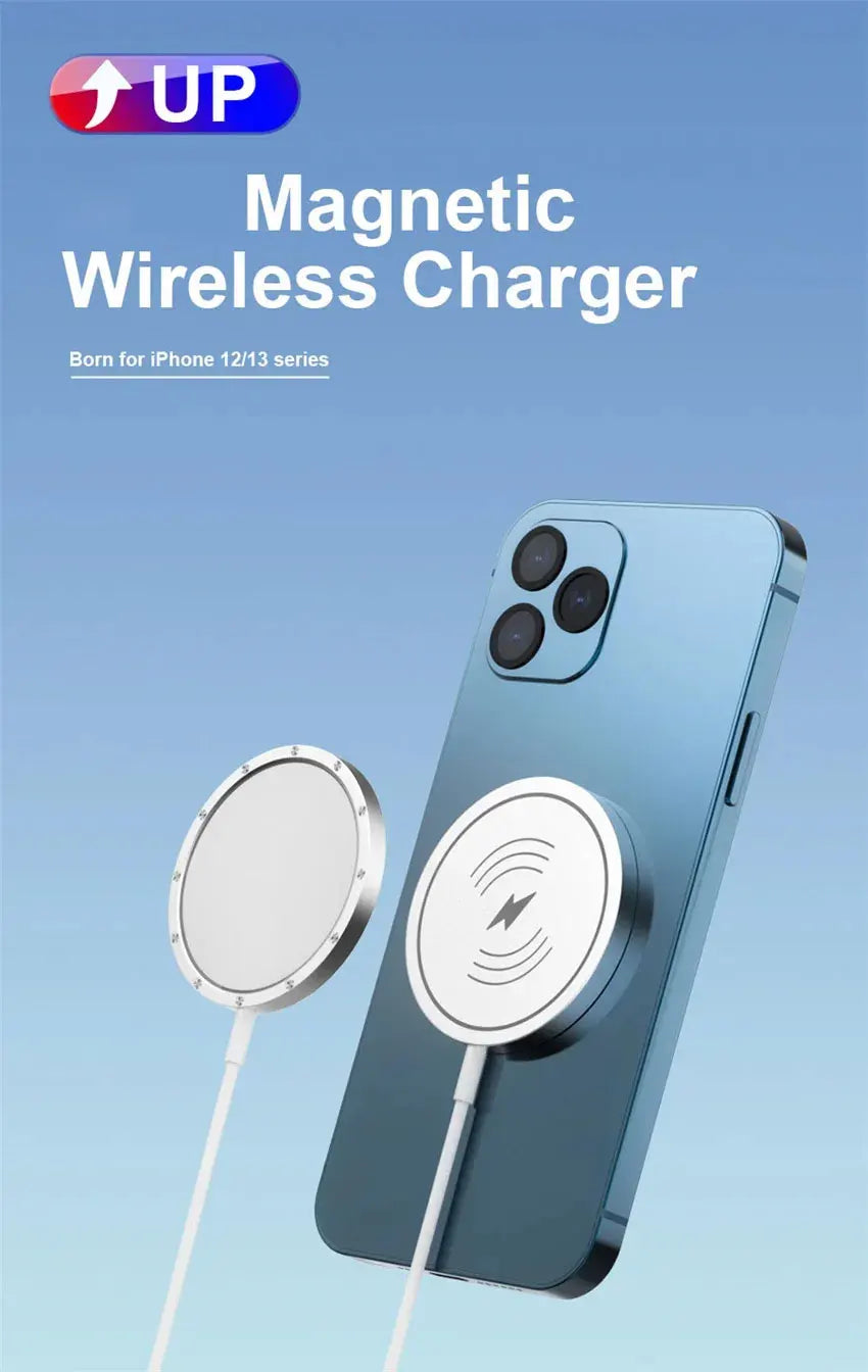 100W Magnetic Wireless Charger Pad For iPhone 16 15 14 13 12 Pro Max Mini Induction Fast Wireless Charging Dock Station Charger
