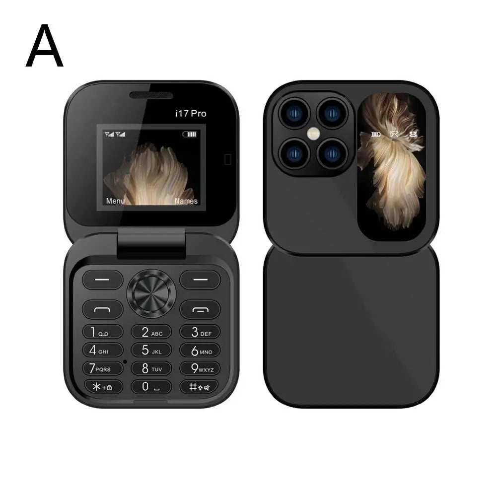 Small Foldable Mobile Phone Auto Call Record Speed Dial Dual SIM Card High Definition Rear Camera Flip Telephones Cellphones