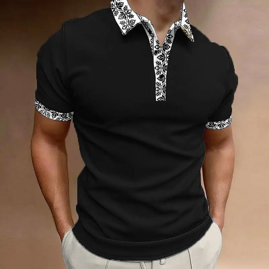 Fashion Men'S Polo Shirt 3d Solid Color Printed