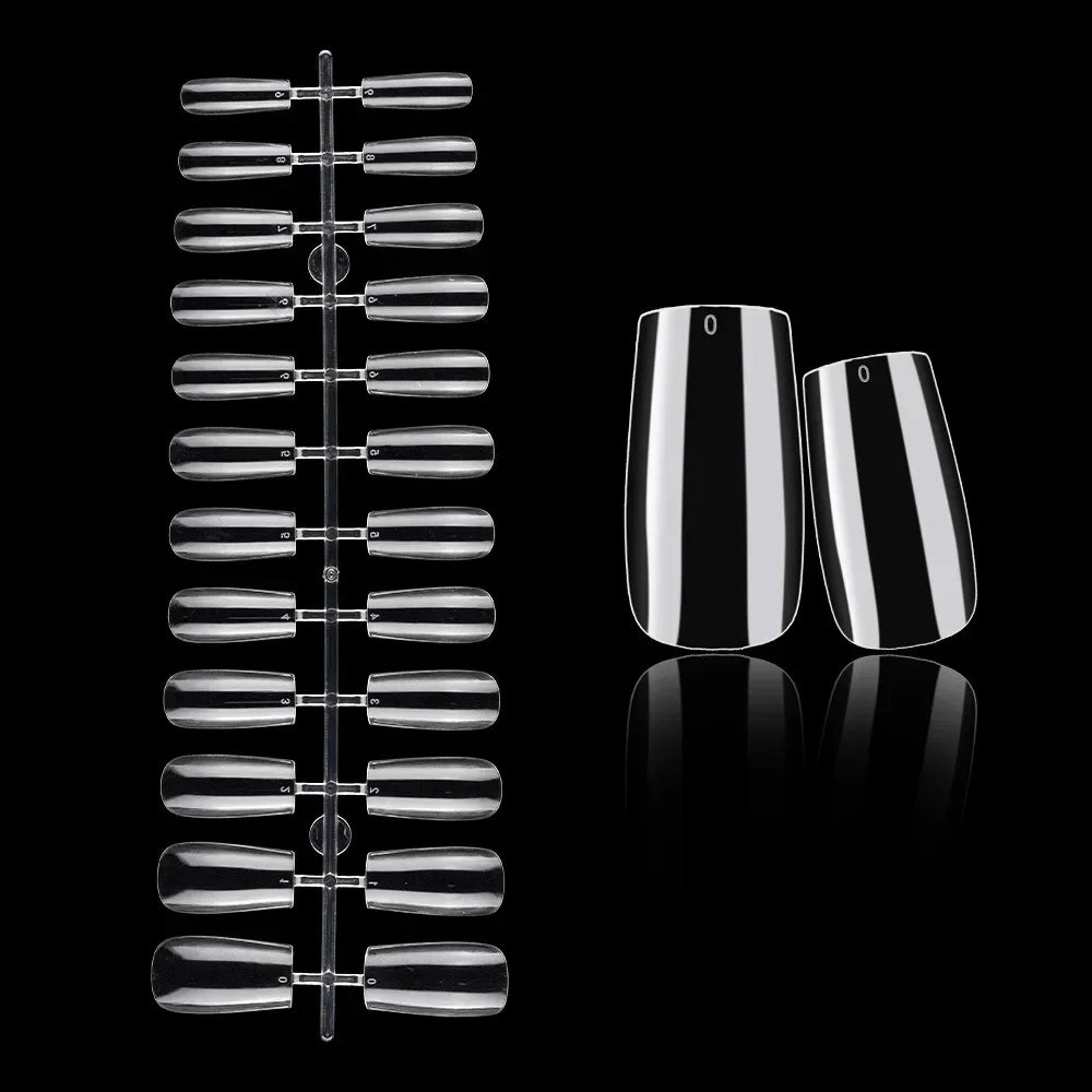 24 Pcs Solid Color Nail Tips Extension System Soft Gel Fake Nail Sculpted Square Full Cover Press on Nail Tips Artificial Nails